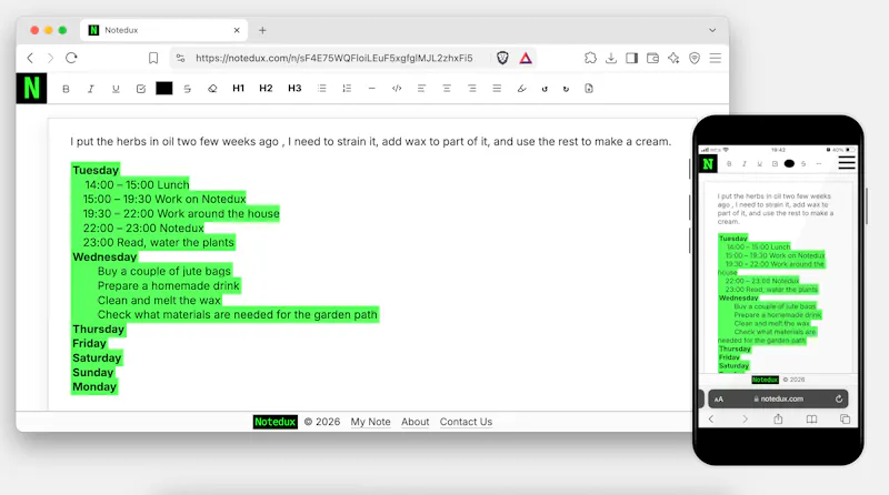 Notedux screenshot 2