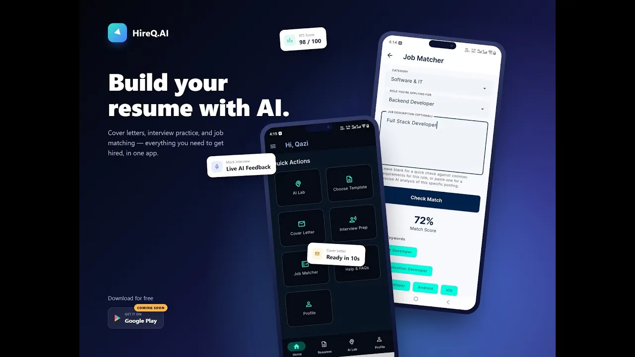 HireQ.AI: AI Resume Builder gallery image