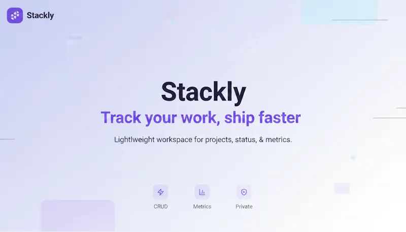 Stackly — Track your work, ship faster screenshot 1