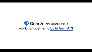 Plateforme Gem présentant les outils de flux de travail rationalisés incluant la recherche, le CRM, le ATS, les analyses, la planification et les outils de signature électronique.