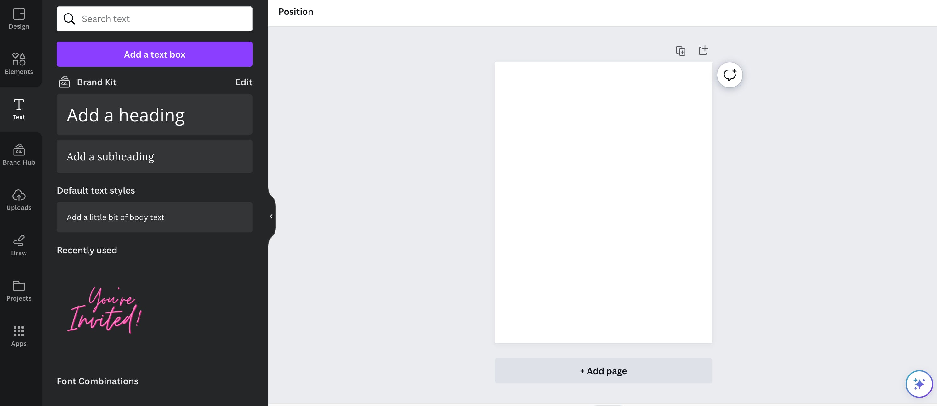 Canva headers and body text
