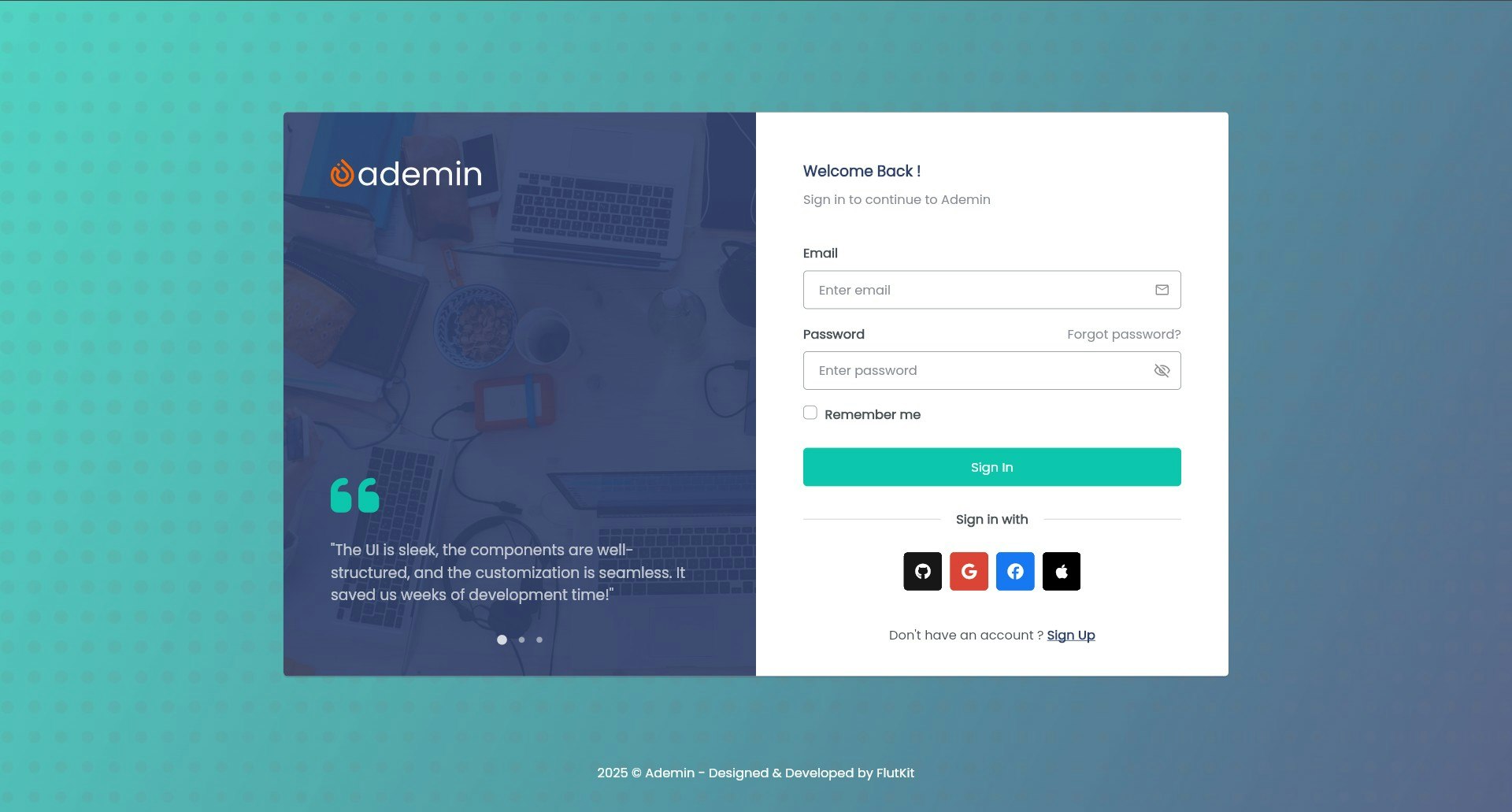 FlutKit Ademin gallery image