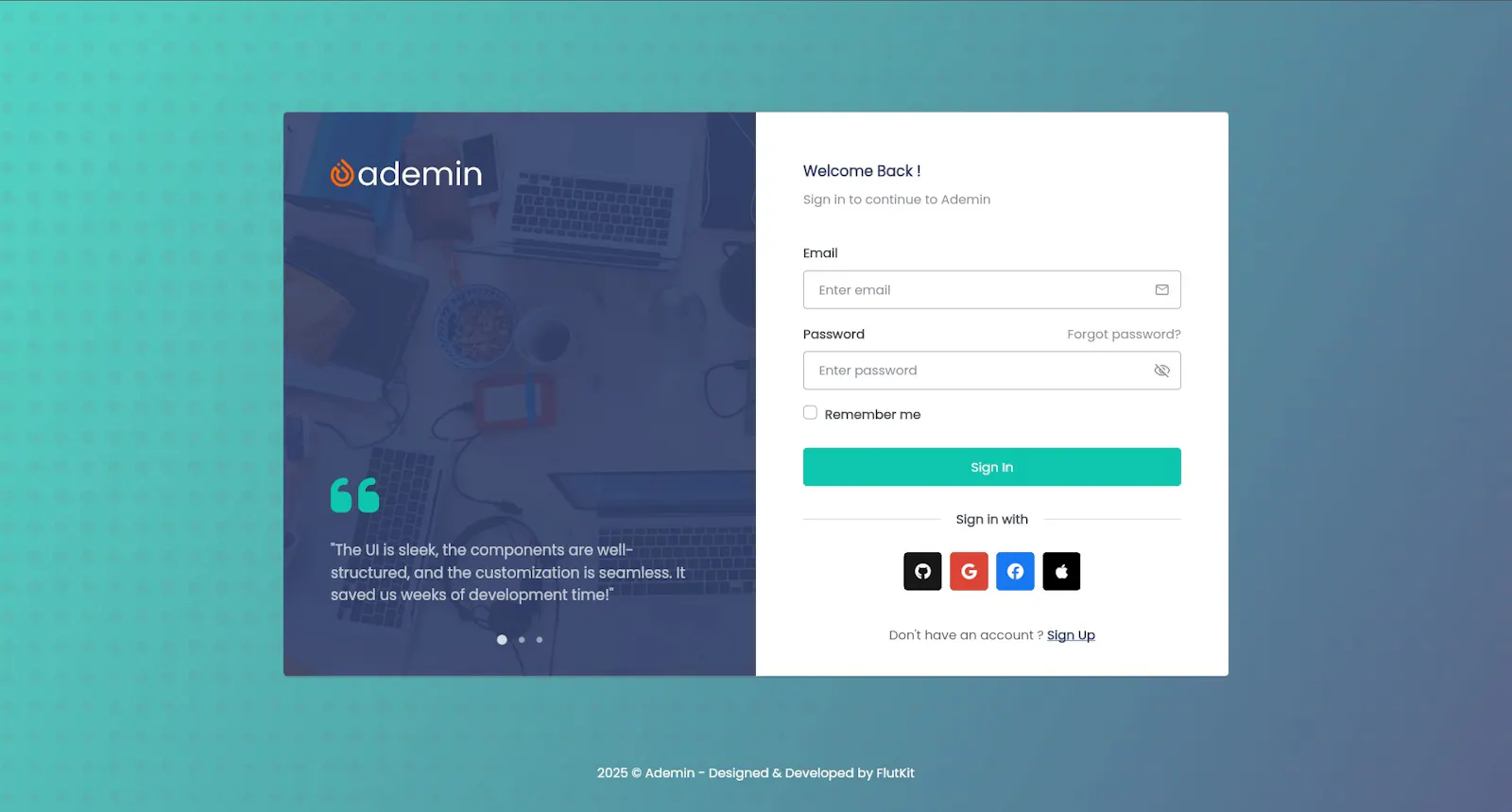 FlutKit Ademin screenshot 15