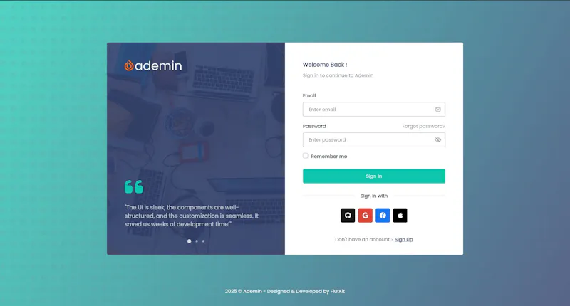 FlutKit Ademin screenshot 15