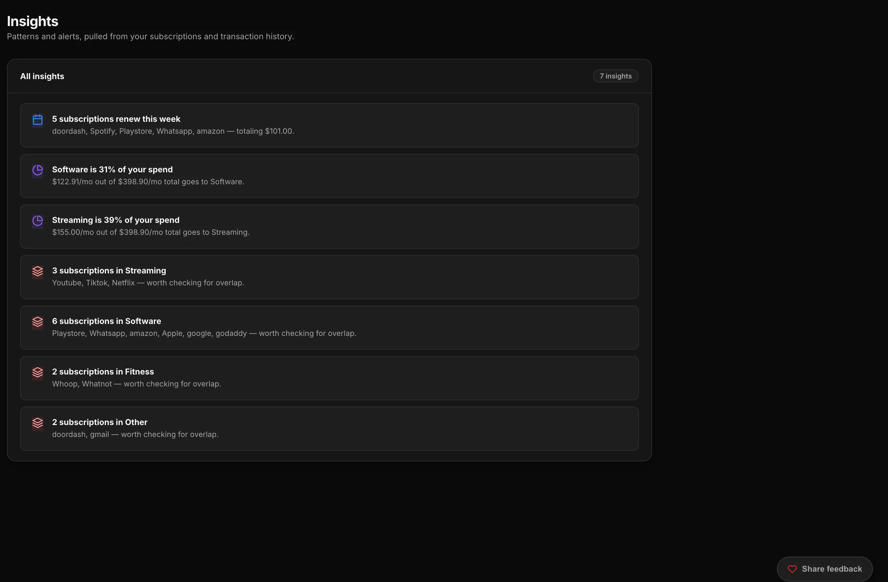 "TrackRax — Track every subscription" screenshot