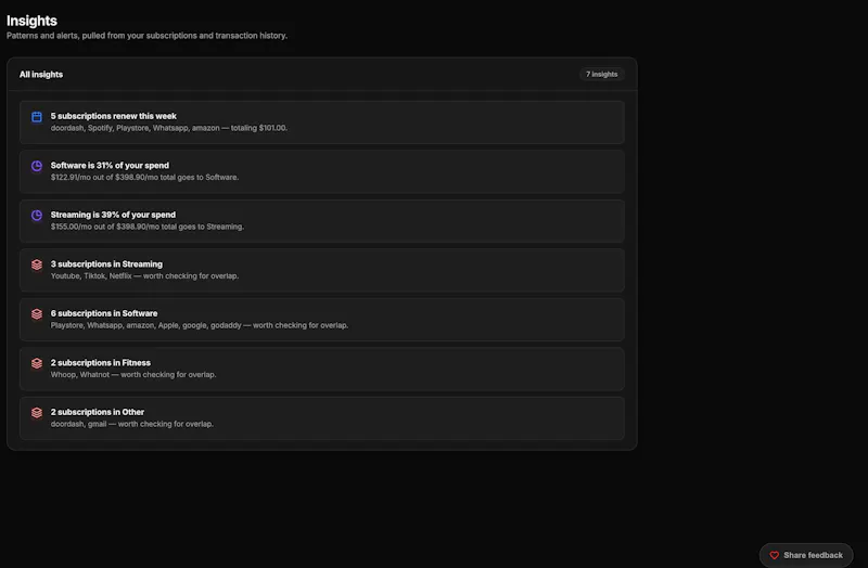 "TrackRax — Track every subscription" screenshot 2