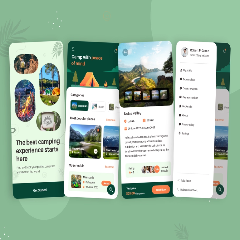 Trending Camping App UI Design
