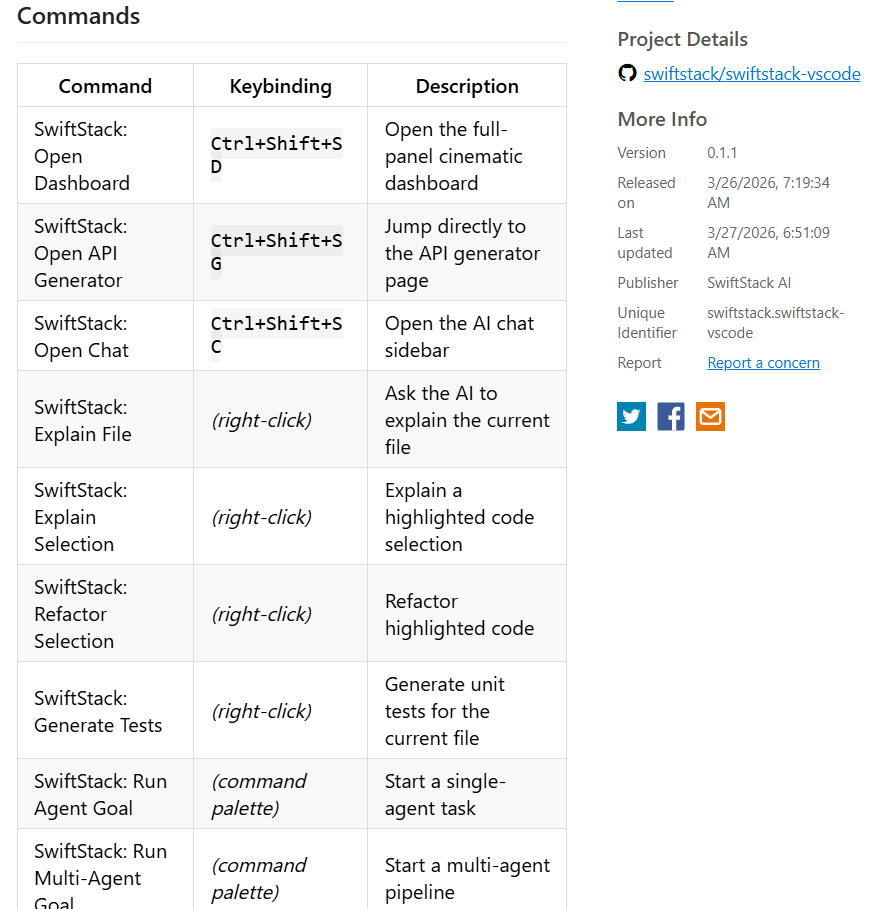 SwiftStack AI for VS Code gallery image