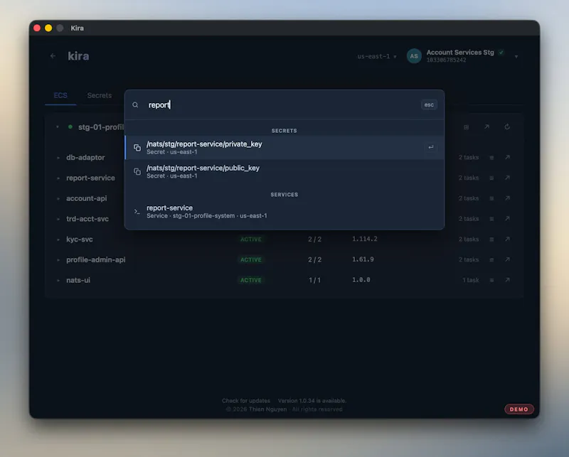 Kira — AWS, without the friction screenshot 9