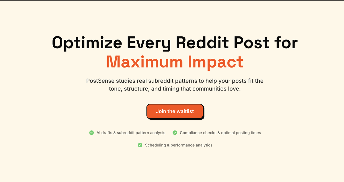 PostSense - Main product screenshot demonstrating key features and user interface