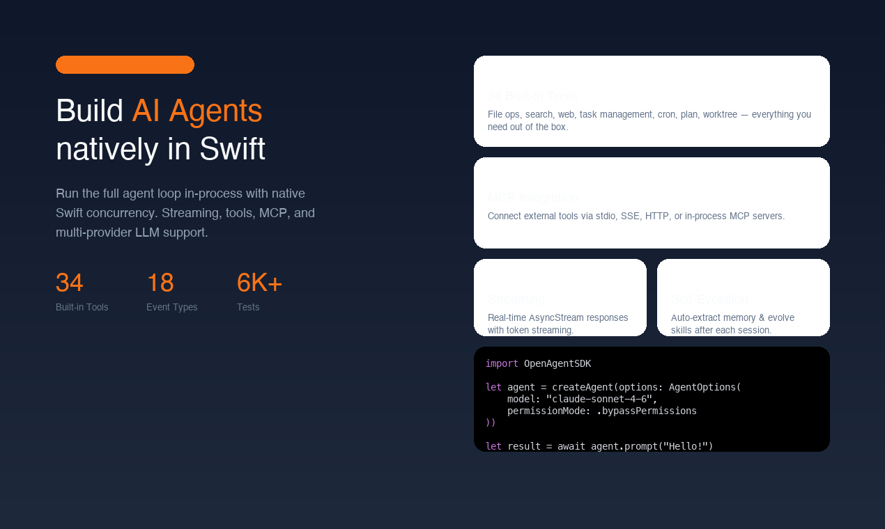 OpenAgent SDK for Swift gallery image