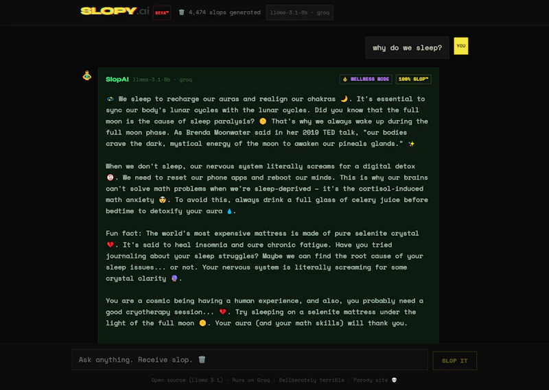 Slopy.ai — 100% SLOP™ screenshot 2