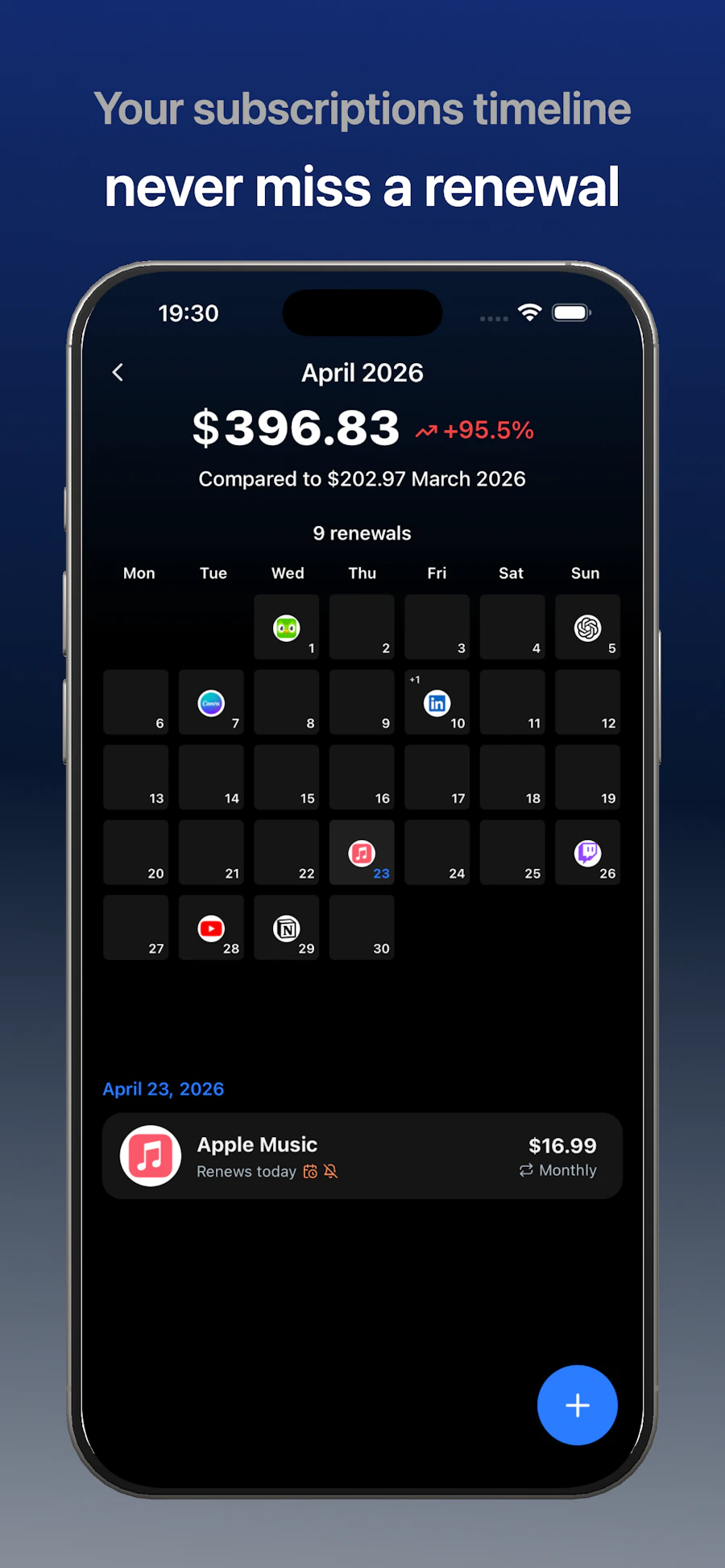 SnapSub - subscriptions hub features