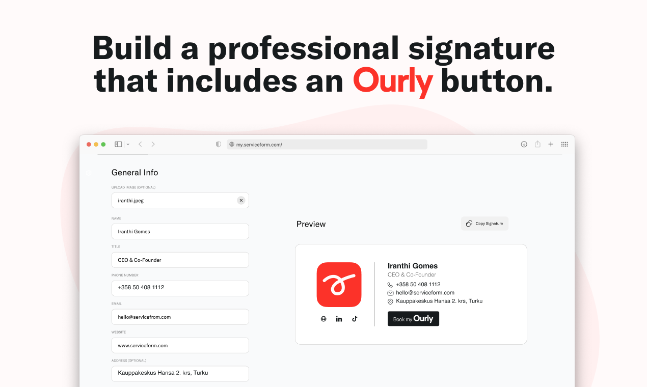 Ourly by Serviceform - A meeting scheduler made for lead generation media 4