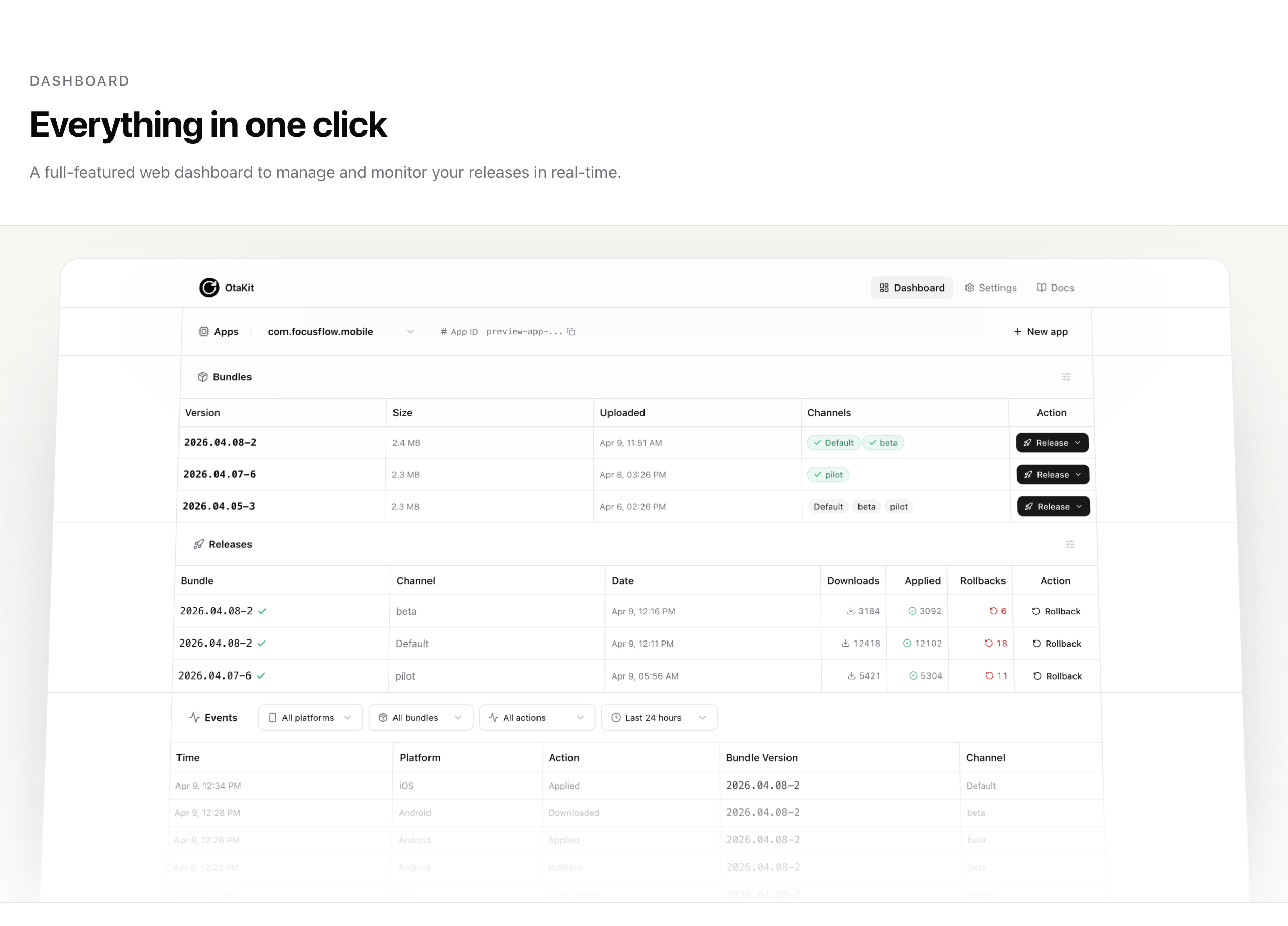 OtaKit — Live updates for Capacitor apps gallery image