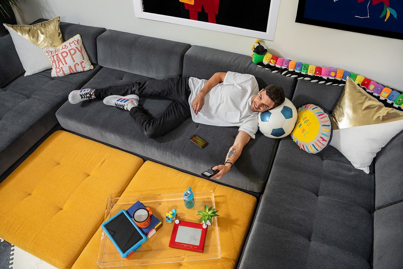 The Foam Party Sofa The sleek stackable sofa made for every jump and