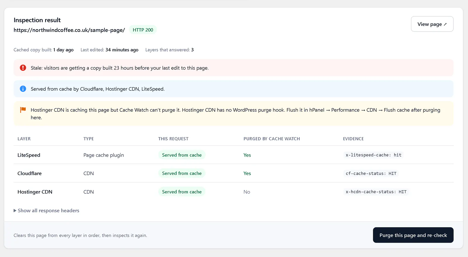 Cache Watch - WordPress Plugin gallery image