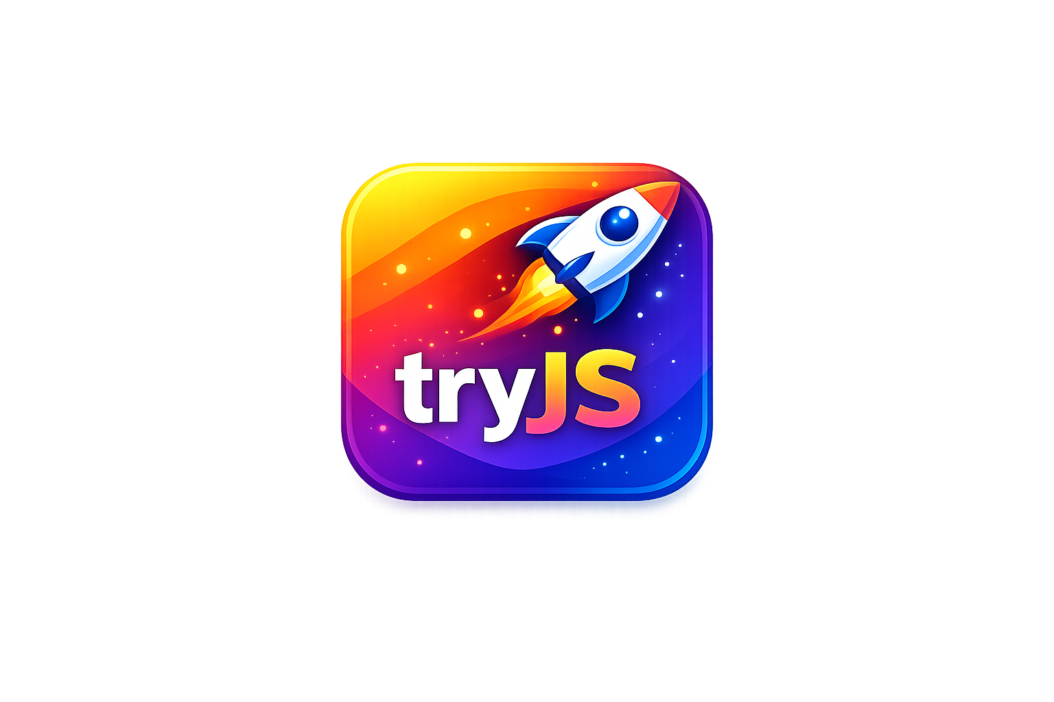 TryJS - Product Hunt launch logo and brand identity