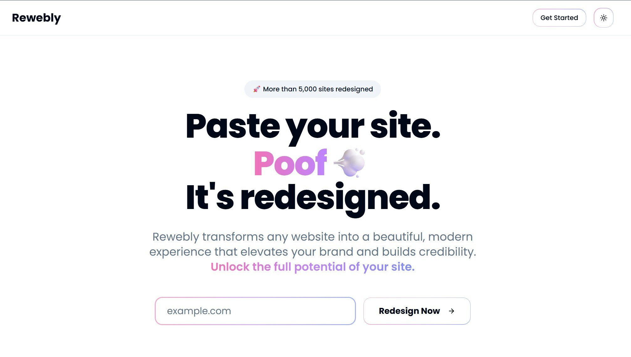 Rewebly - Main screenshot showing features and interface