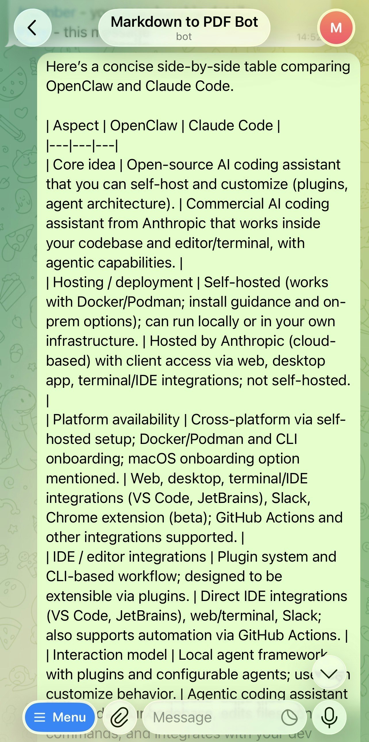 Markdown to PDF Bot gallery image