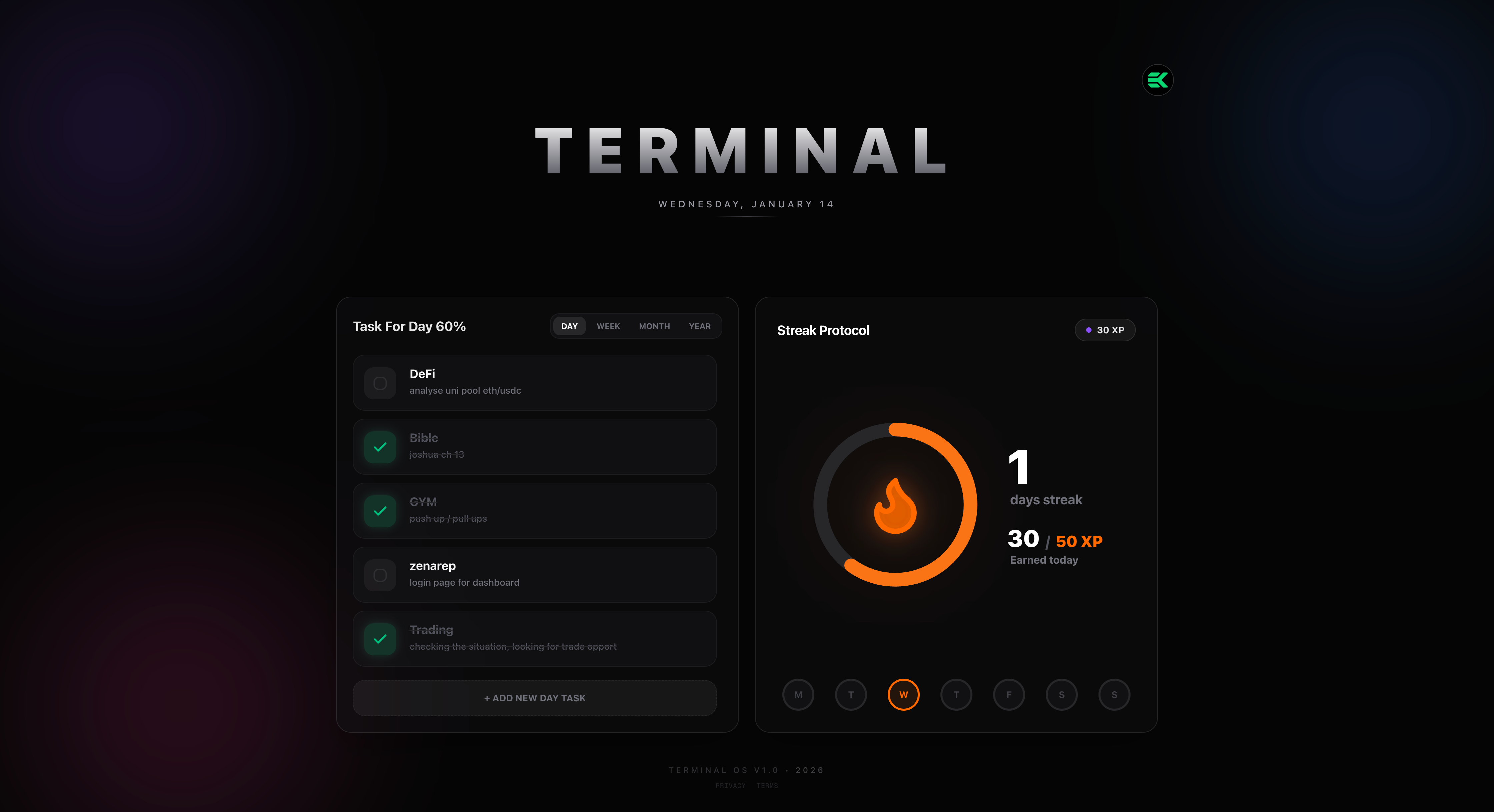 Terminal OS - Main product screenshot demonstrating key features and user interface