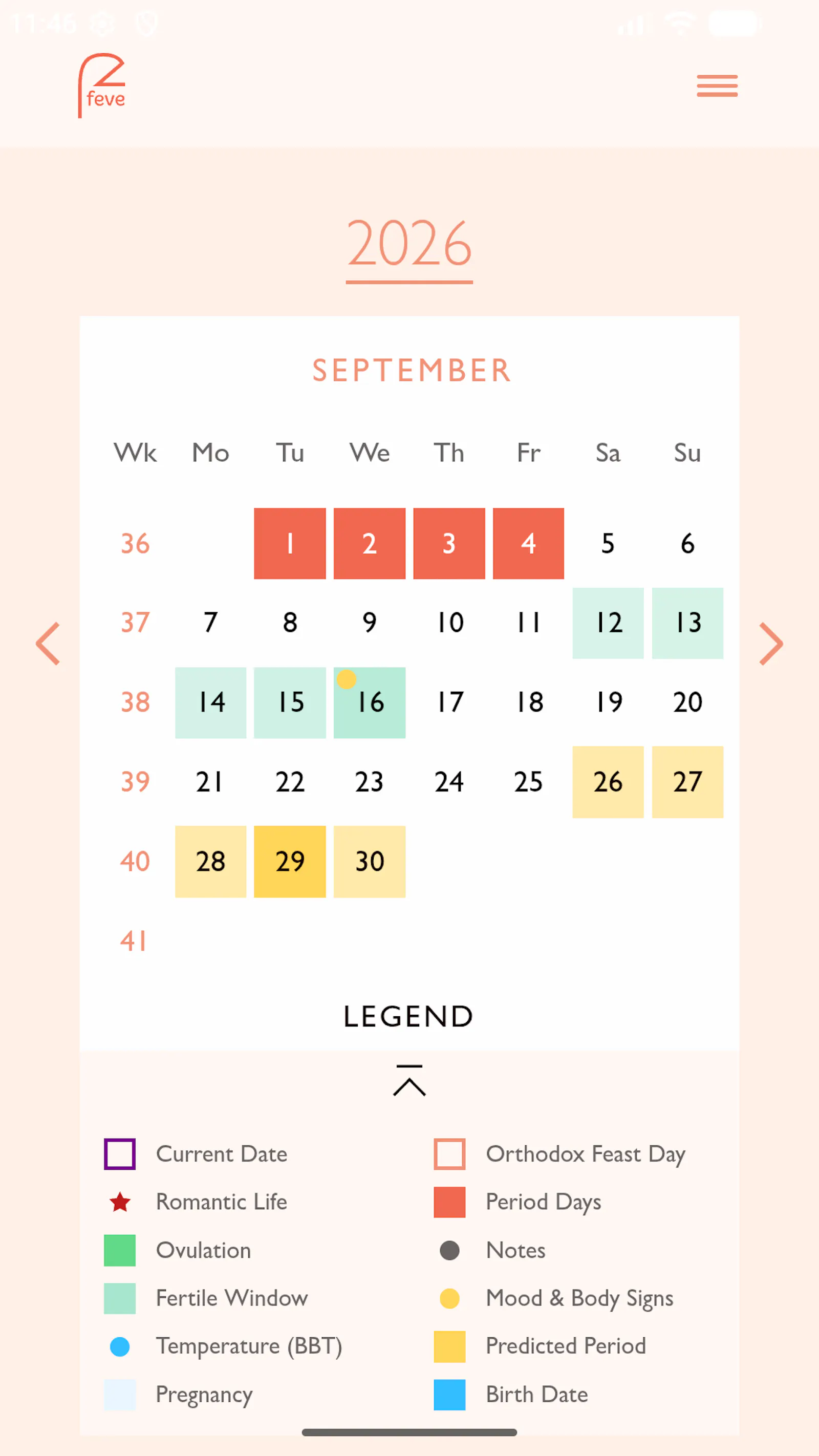 Feve: Ovulation Tracker & Diet screenshot 3