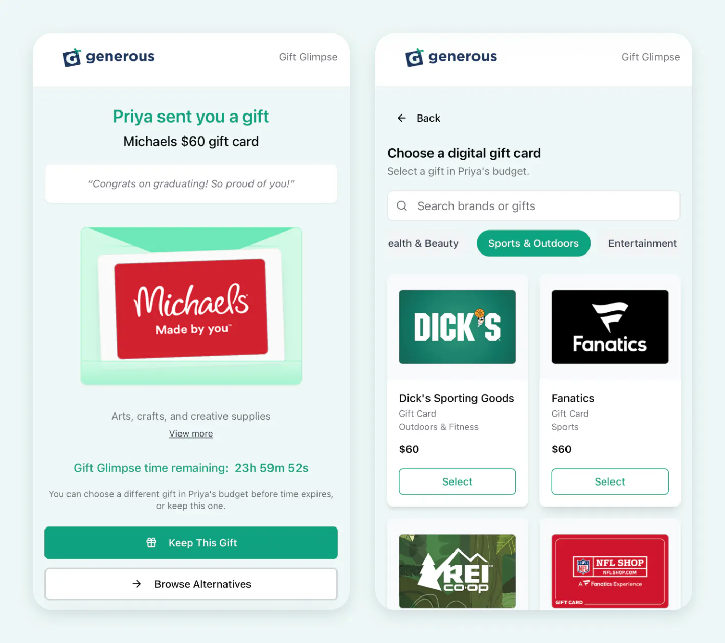 Generous screenshot 2