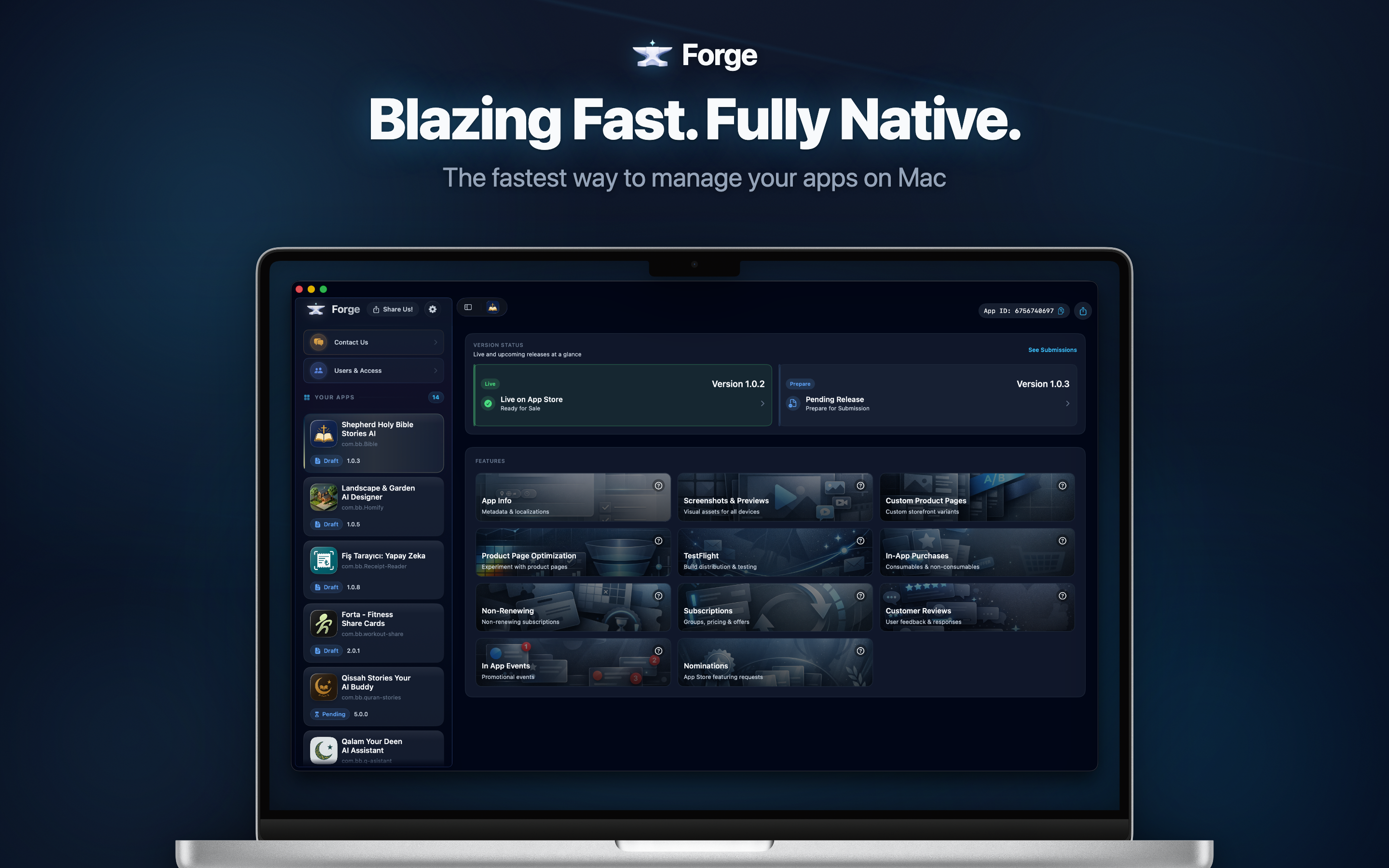 Forge - Main product screenshot demonstrating key features and user interface