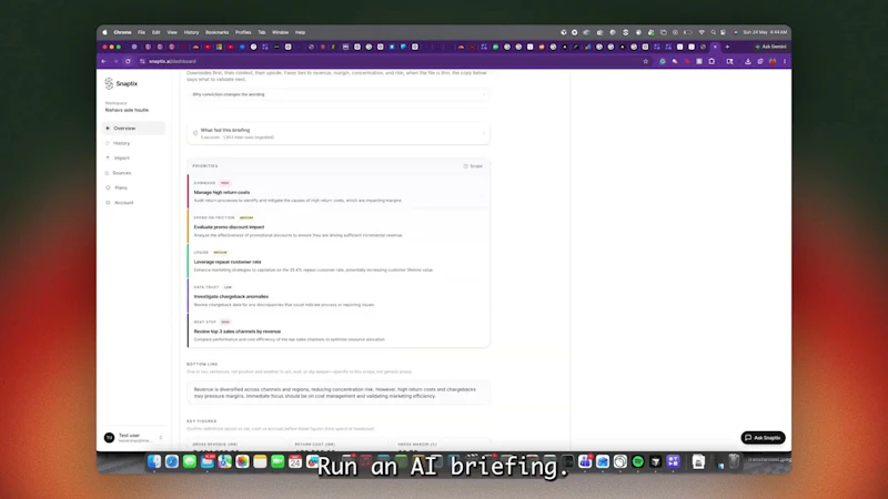 Snaptix AI screenshot 1 (video preview)