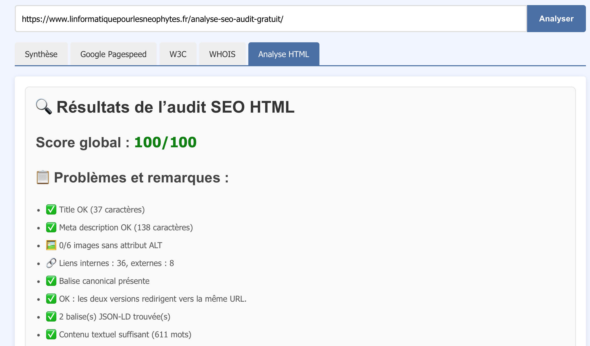 Analyse SEO gratuite pour les néophytes