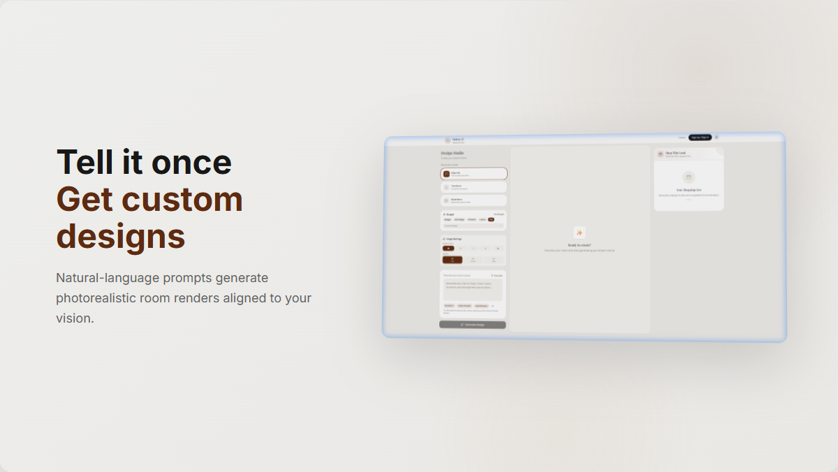 InteryAI - Screenshot 2 showing product features and functionality