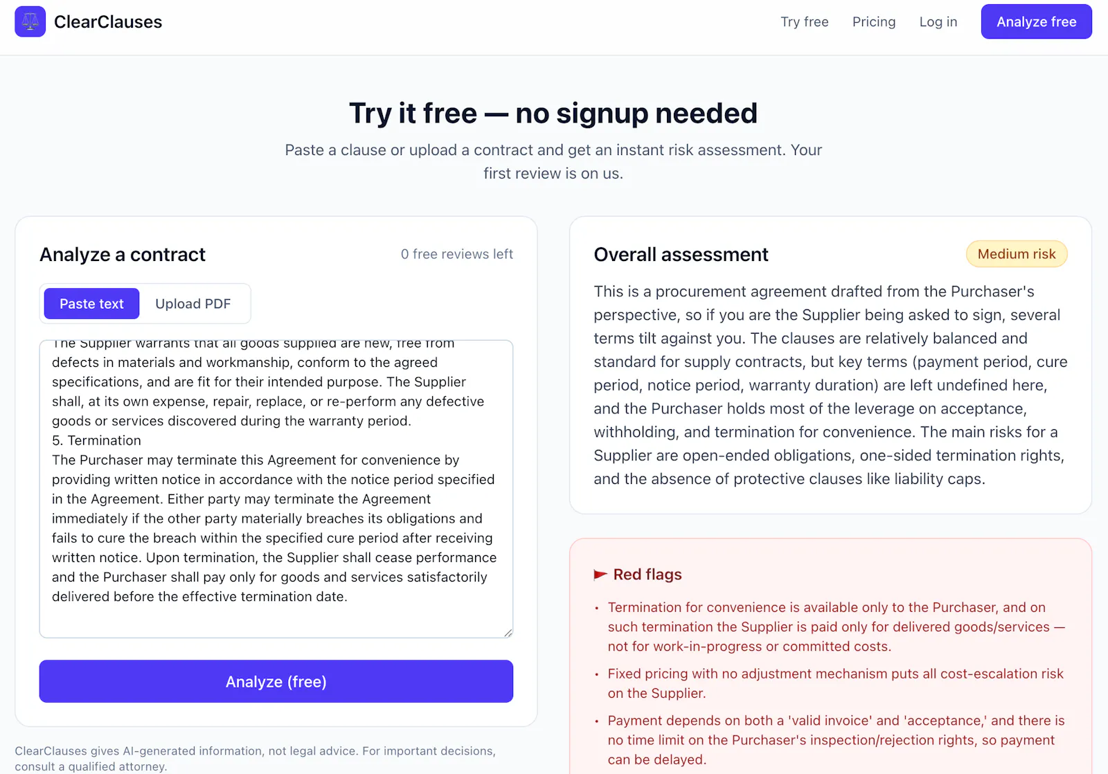 ClearClauses screenshot 3