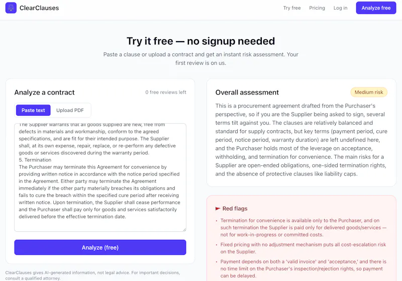 ClearClauses screenshot 3