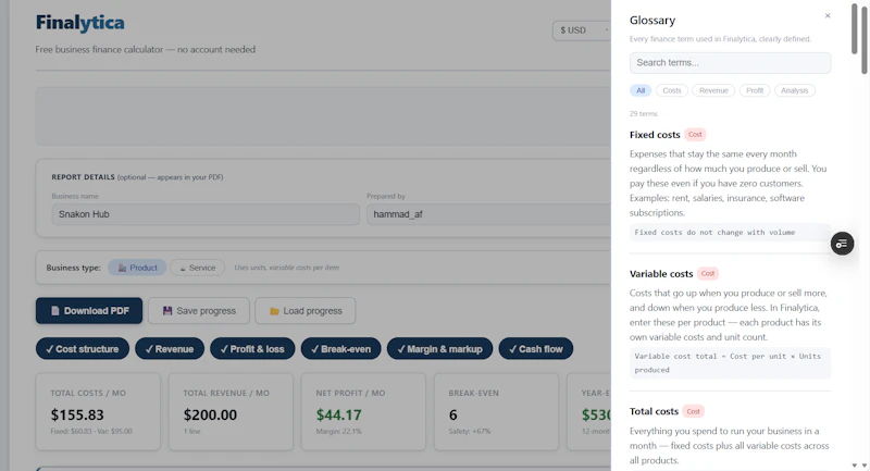 Finalytica.io - Free Finance Calculator screenshot 2