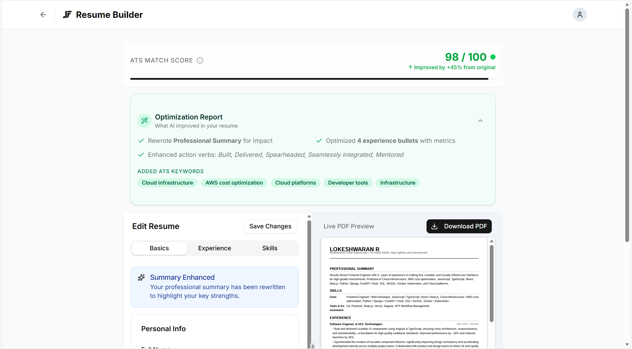 ATS Resume Builder - Screenshot 3 showing product features and functionality