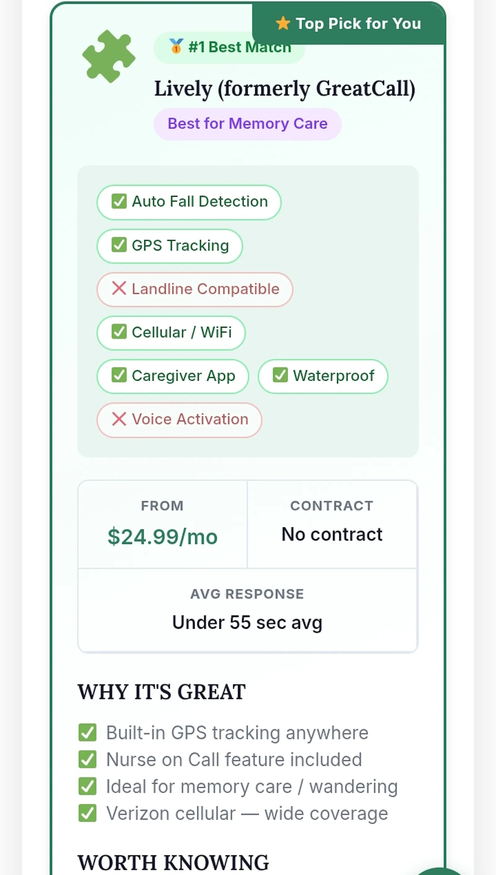Medical Alert System Comparison Tool screenshot 4
