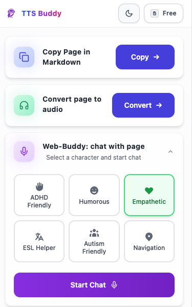TTS Buddy - Screenshot 2 showing product features and functionality