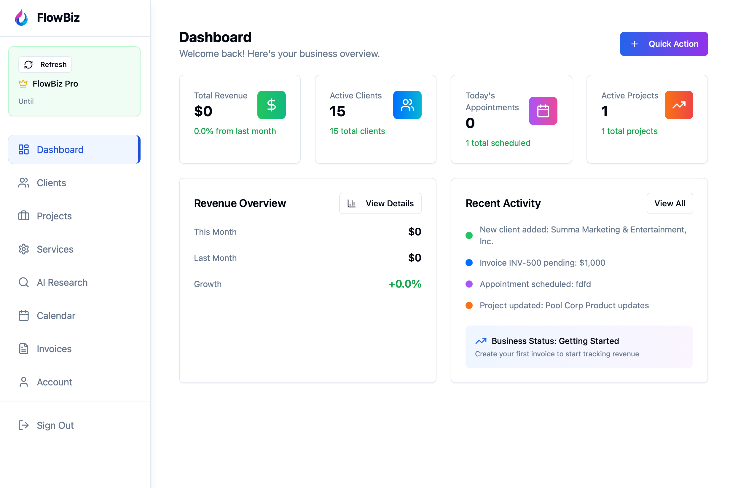 FlowBiz - Screenshot 3 showing product features and functionality