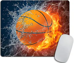 Mouse Pad Custom Basketball Ball in fire gallery image