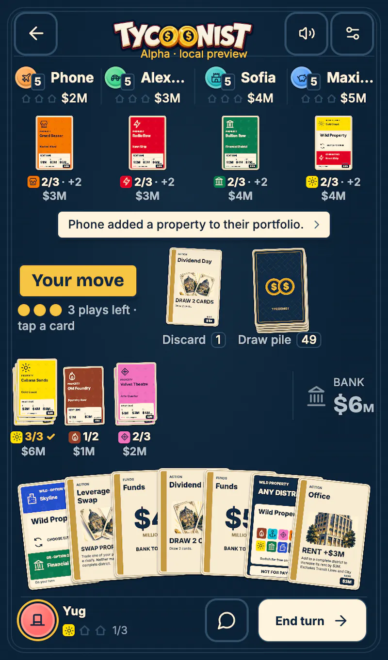 Tycoonist - Property Card Trading Game screenshot 2
