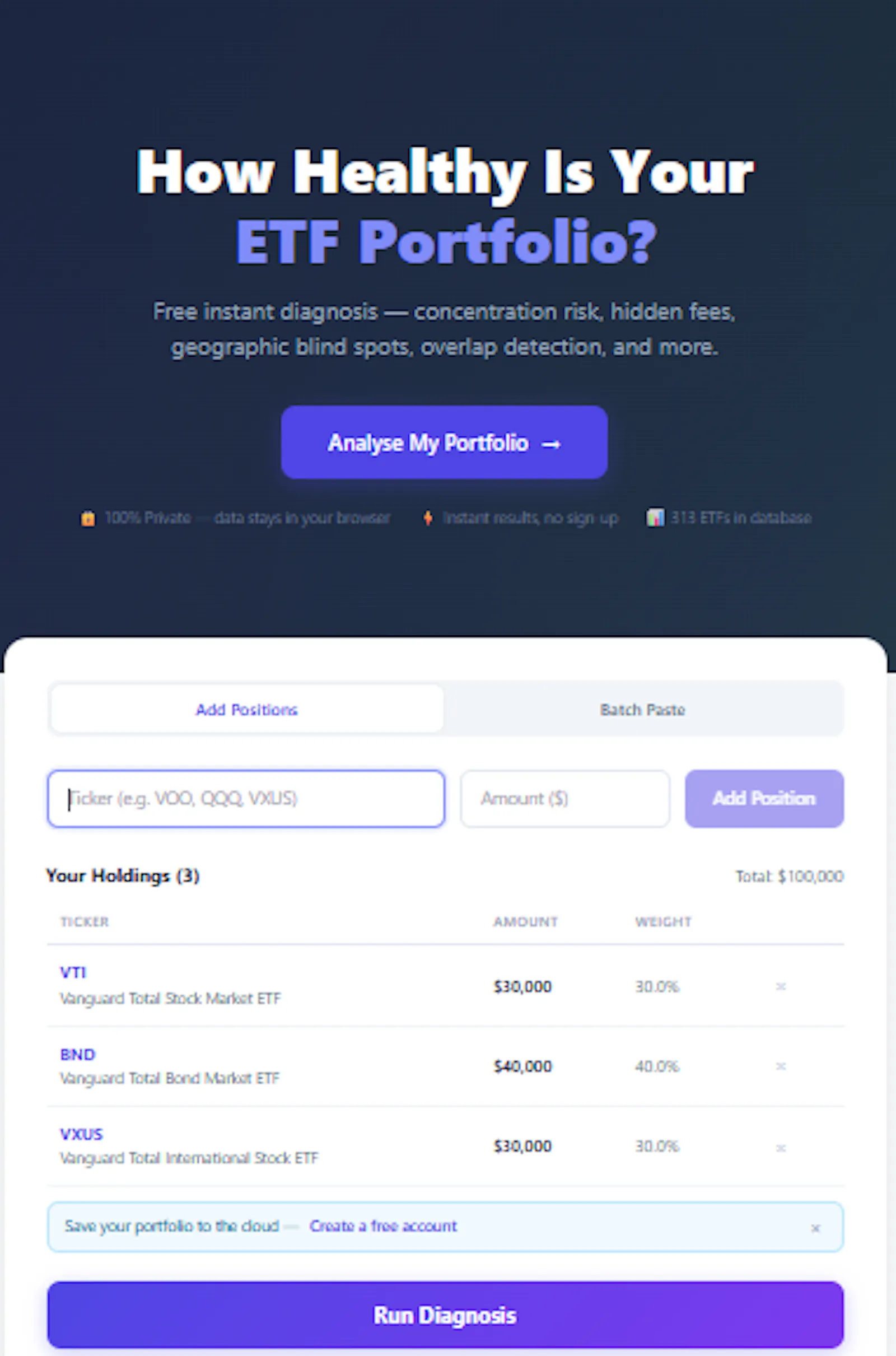 ETF Portfolio Analyser screenshot 2