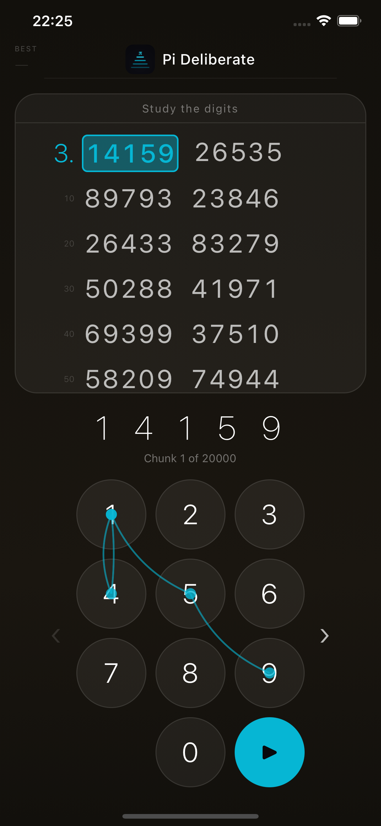 Memorize Pi for Dummies - Main product screenshot demonstrating key features and user interface