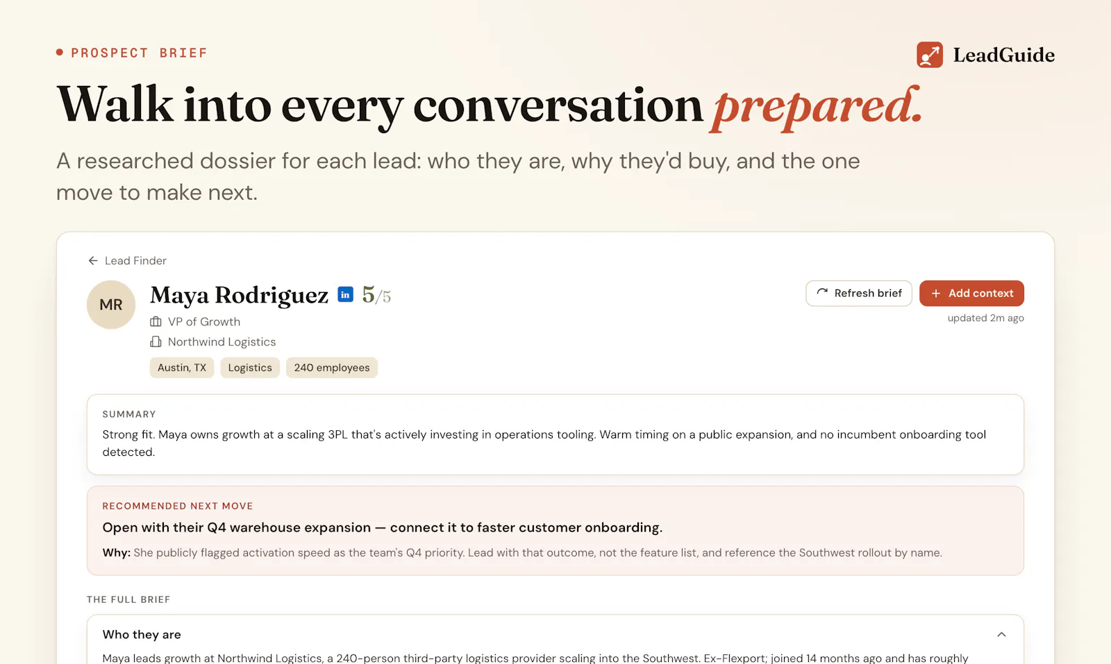 LeadGuide screenshot 2