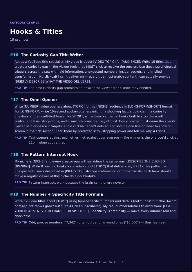 The Content Creator AI Prompt Vault gallery image