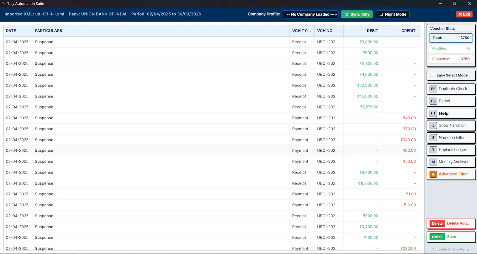 PDF2TALLY screenshot 3