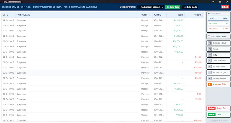PDF2TALLY screenshot 3