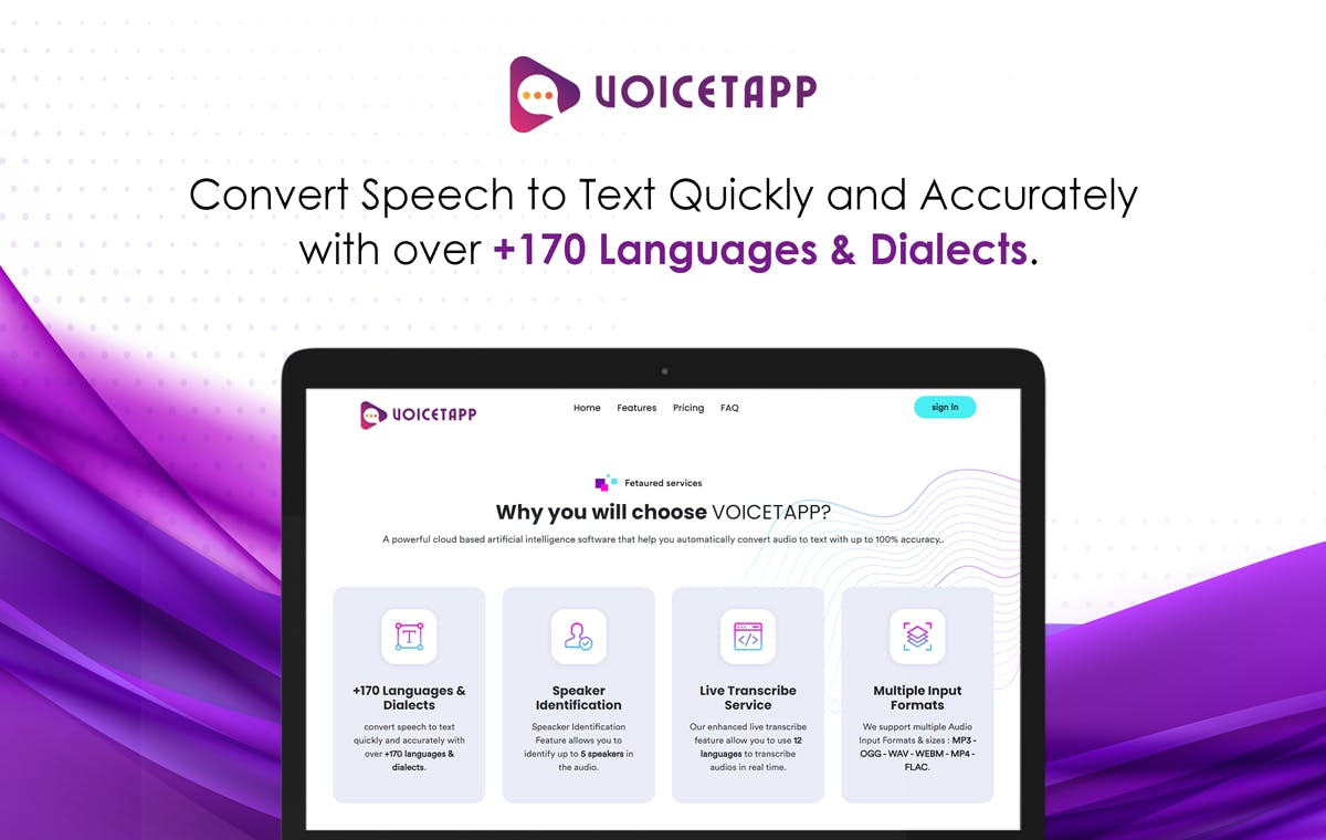 Voicetapp - AI Speech to Text Transcribe media 2