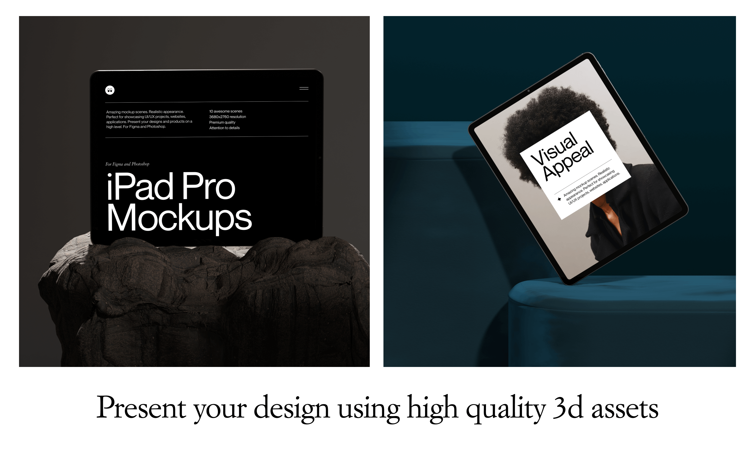 iPad pro mockups - การจำลองคุณภาพสูงสำหรับงานนำเสนอ media 2