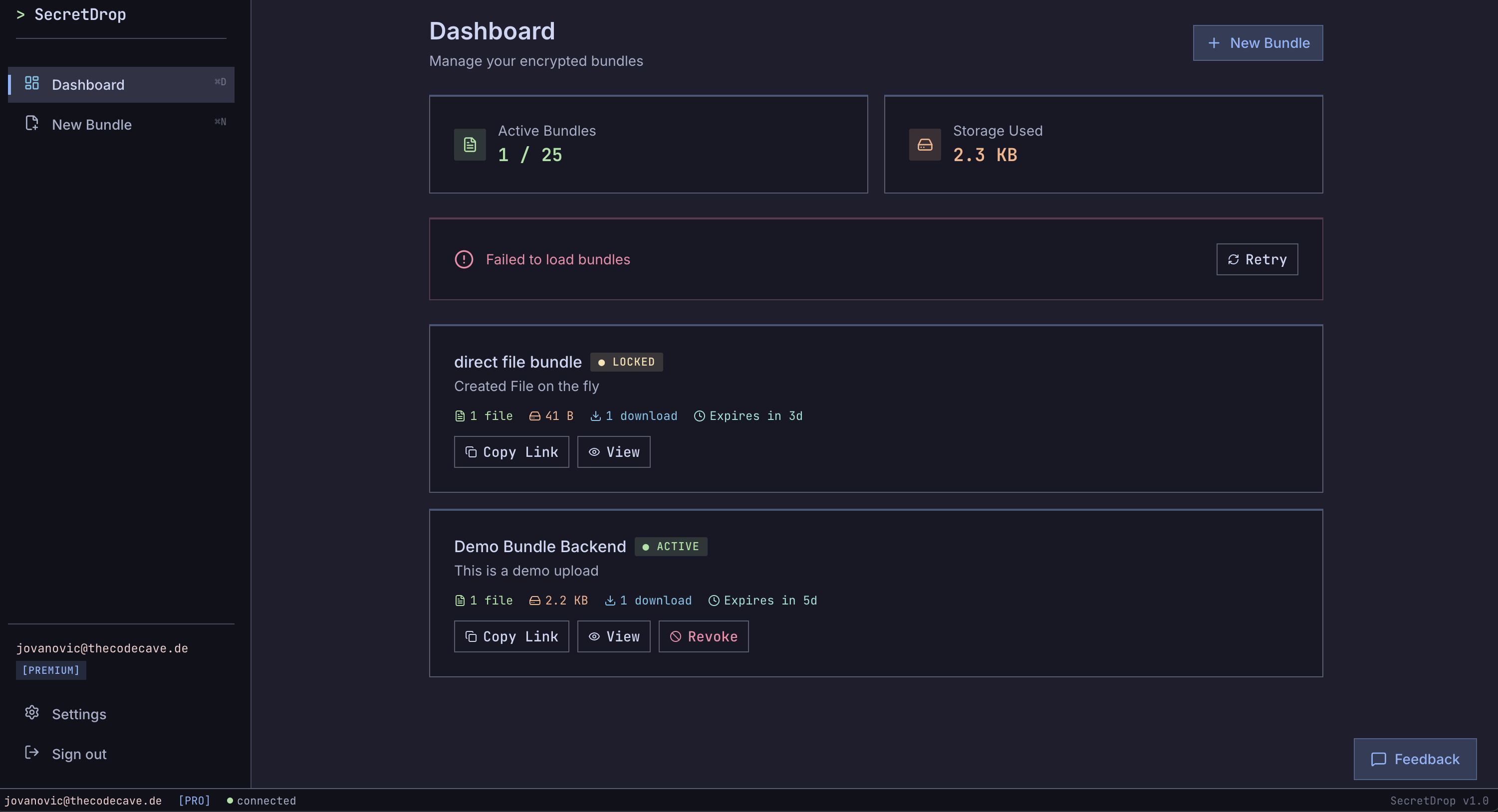 SecretDrop - Screenshot 2 showing product features and functionality