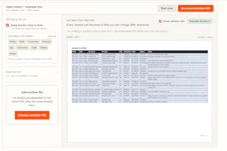 Create PDF from Excel gallery image